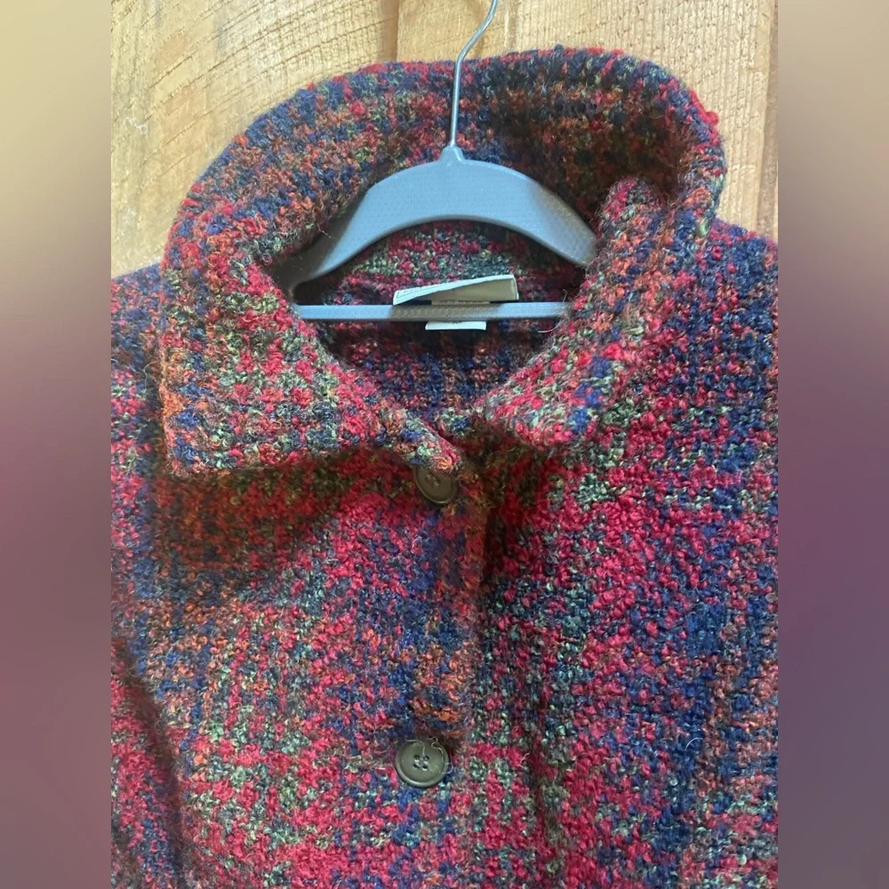Weave of the Irish Handcrafted Wool Blend Plaid Cropped Jacket‎ Coat M Red Green